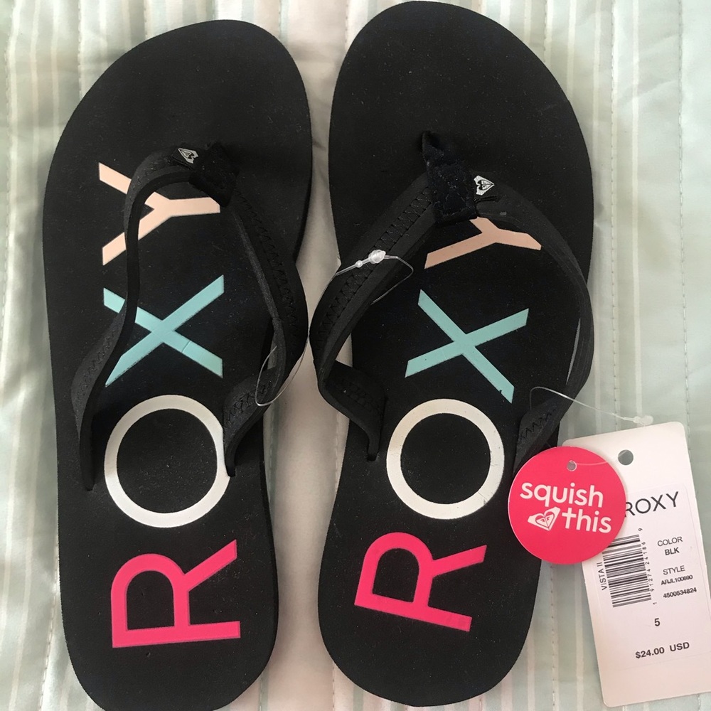 ROXY Girls NWT Flip Flops Size 5